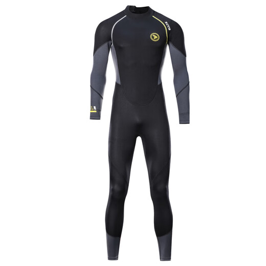 ZCCO's new 1.5mm wetsuit men's one-piece surfing suit sun protection winter swimming warm snorkeling suit swimming jellyfish suit black gray M