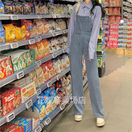 筏芯背带牛仔裤女秋季显廋s码背带牛仔裤女小个子减龄显瘦春秋2024新 黑色牛仔裤【7170款】 M