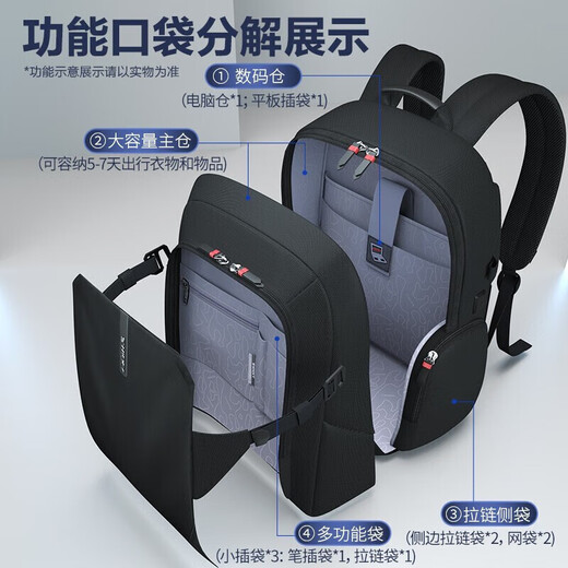 SWICKY men's anti-theft large-capacity college student casual business travel 16-inch laptop business trip backpack