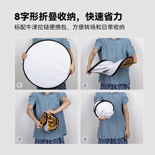 SmallRig five-in-one reflector photography 60/80/110cm round foldable portable outdoor photo soft light board live shooting portrait fill-in light board light-blocking visor accessories 110cm five-in-one reflector double handle