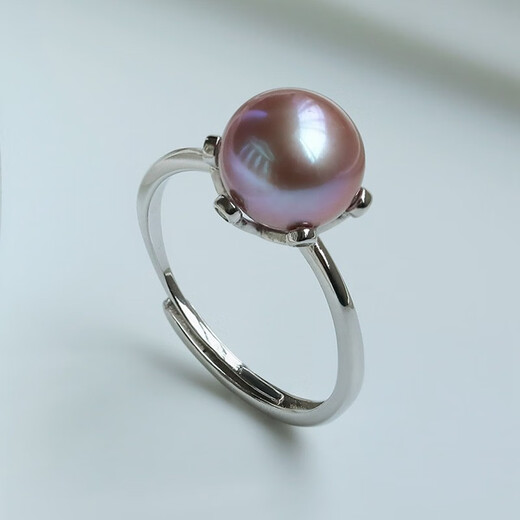 Queen of Pearls Classic Six Claw S925 Silver 8-9mm Freshwater Pearl Ring Birthday Gift