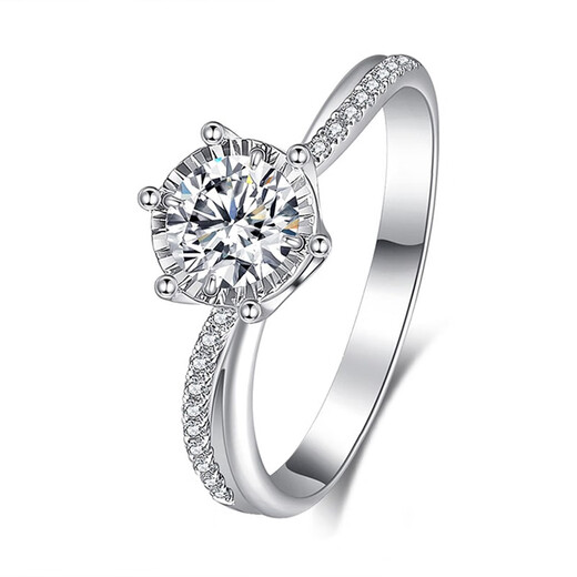 AVHE white platinum diamond ring set with D color artificial diamond ring wedding gift platinum festival for my wife on Qixi Festival platinum ring + 1 carat diamond (D/VVS/3EX/N)