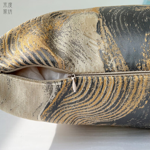 Jingdu genuine leather sofa pillow living room high-end cushion American light luxury sofa pillow case square pillow case living room cushion beige calligraphy 45x45cm (pillowcase + pillow core)