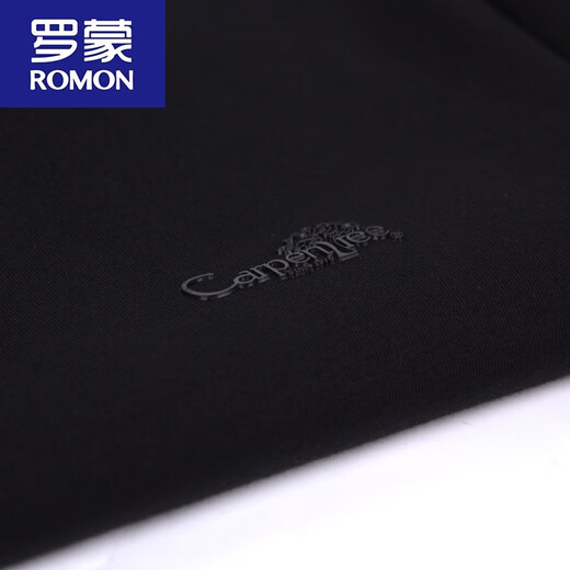 ROMON Autumn and Winter Men's Turtleneck Bottoming Shirt Slim Fit Plus Velvet Thickened Sweater Warm Underwear Long Sleeve T-shirt Fashionable Autumn Clothes Black Thick Velvet Style L Suitable (130-145Jin Jin equals 0.5kg)