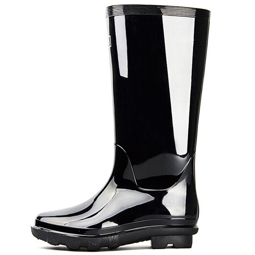 Pull back men's high school boots adult rain boots rubber shoes overshoes waterproof shoes water boots XHL38-B black high boots 42