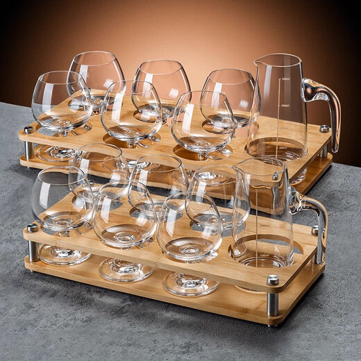 Glass short-footed pot-bellied wine cup Cognac brandy cup Martell cup 6 pieces set 410ml 6 pieces