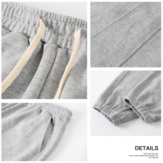 Langsha sweatpants men's spring and autumn wear-resistant and not easy to pilling pants men's loose and comfortable casual pants men's drawstring men's trousers gray S recommended 160-165cm