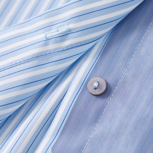 Shandubila spring and autumn new striped shirt long-sleeved casual high-end niche shirt women's top blue stripe L