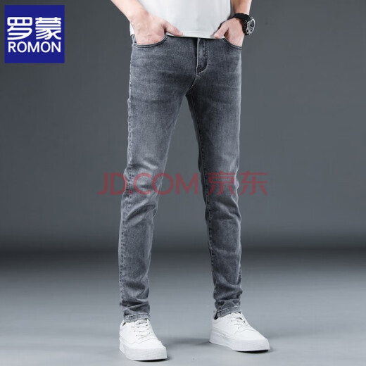 Lomon Jeans Summer Summer de nuevo estilo para hombres Slim Business STRING STRING Men's Light Color 1049 Gray Regular 30