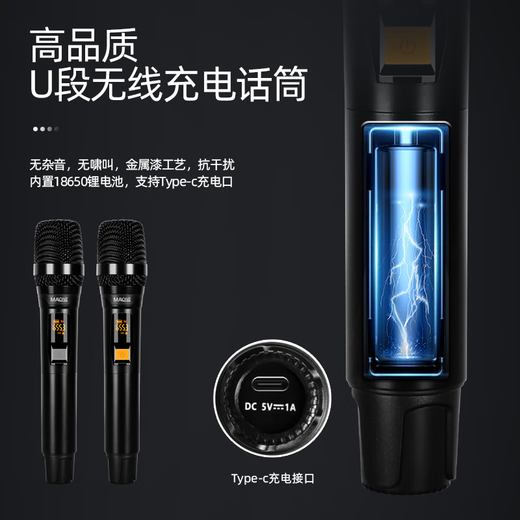 Manlong square dance audio high-power subwoofer wireless microphone Bluetooth high volume with live broadcast professional sound card internal recording mobile performance trolley outdoor karaoke speaker K-415 audio (15-inch bass) dual microphones + gift package