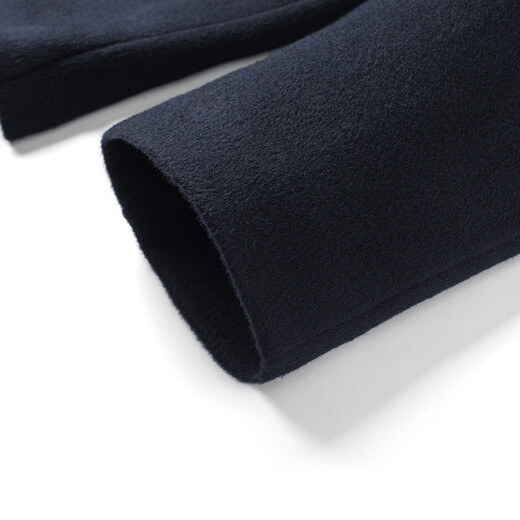 MONTAGUT Men's 100% Wool Jacket Lapel Double-sided Woolen Coat Business Warm Jacket Navy 50