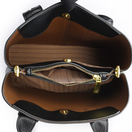 Northern Fox Bag Women's Bag Genuine Leather Crossbody Light Luxury One-shoulder Noble and Attractive Mother's Portable Cowhide Ladies' Bag Commuting High-End Sense Black