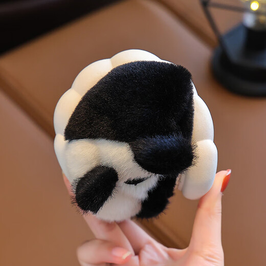 Gesufan winter children's cotton slippers, boys' stylish cartoon children's cotton slippers, cute home indoor and outdoor warm furry slippers, black panda slippers, size 24/25, inner length 15.0cm, 2-3 years old