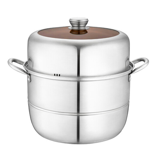 Debo Debo soup steamer 304 stainless steel pot two-layer steamer induction cooker universal Warwick 30cm