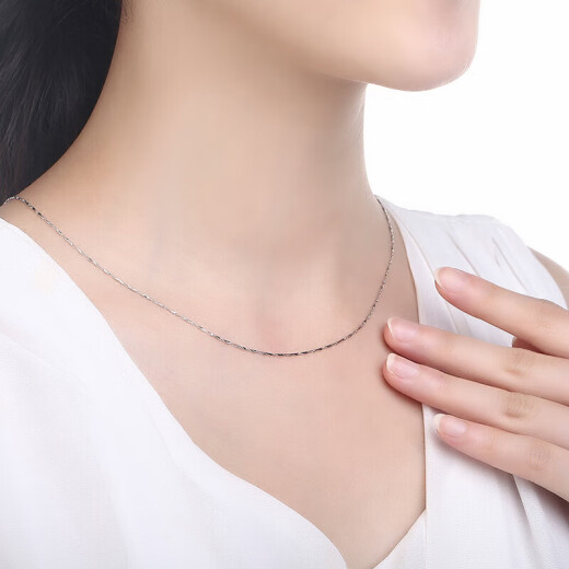 Saturday Fu PT950 Yuanbao chain clavicle chain beloved platinum necklace men and women PT050889 about 3.6g42cm
