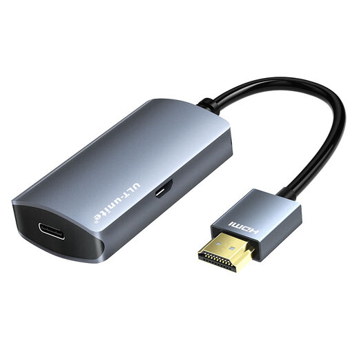 ULT-unite优籁特HDMI转Type-C转换器公对母AR眼镜转接头高清投屏线PS5连接C口显示器适用XREAL One/雷鸟Air3