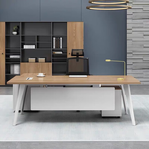 OUYIN simple and fashionable boss desk office desk and chair supervisor desk manager desk executive desk office furniture single table 1.8*0.8 (with side cabinet)