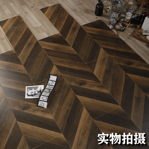 XMSJ鱼骨拼人字纹艺术强化复合木地板家用服装店铺灰色耐磨 白色 ld3291 1