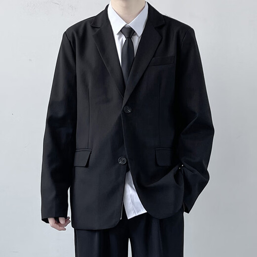 Qindu music student art test dress male DK uniform a casual suit men's suit handsome college student small suit male three-piece suit jacket + shirt + trousers free collar 2XL