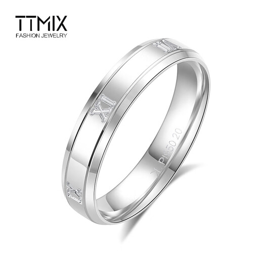 TTMIX platinum ring pt950 Roman numerals platinum fashionable men's and women's wedding rings plain ring wedding rings custom deposit please contact customer service for details