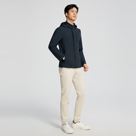YOUNGOR (YOUNGOR) single executive jacket men's hooded single jacket is not easy to wrinkle, is shape-proof, elastic and durable, the same style as the mall, navy YJJK435483FTA M 170/92A