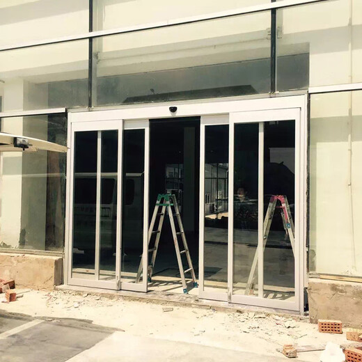 Face fingerprint password swipe card glass sensor door office building shopping mall hotel automatic sensor glass door manufacturer gray