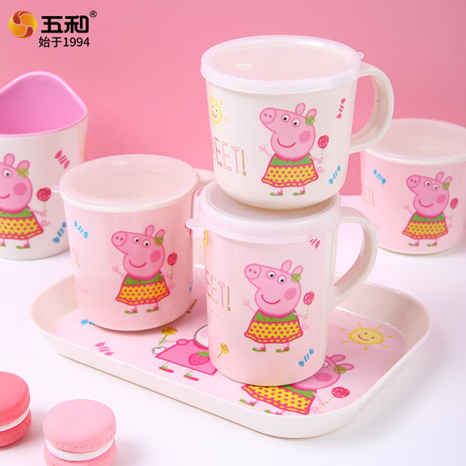 Wuhe (WUHE) Peppa Pig children's tableware set baby food supplement bowl baby supplies children's cup baby platter plate Peppa Pig [deep round bowl]