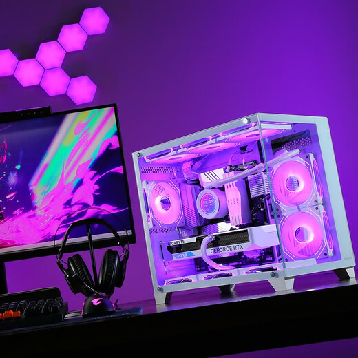 Gigabyte i5 14600KF/RTX5070Ti/5060TI Snow Eagle Ice Falcon water-cooled pure white sea view room network game live broadcast AI design rendering desktop home computer host 2 i5 14600KF丨RTX5060