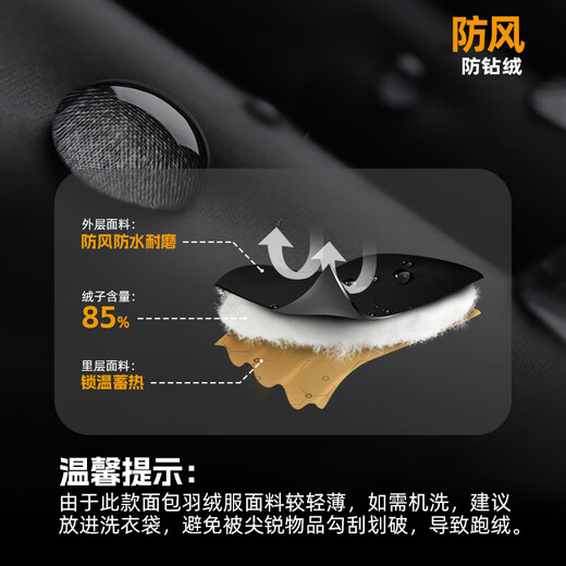 Camel (CAMEL) Embrace winter outdoor water-repellent down jacket 600 puffs for men and women, thickened hooded warm bread jacket