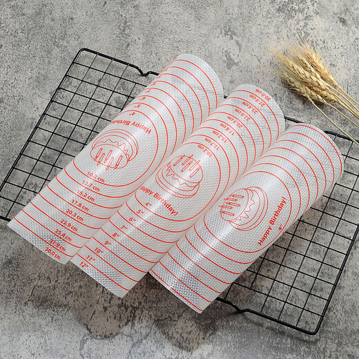 Xinbaiyue cake turntable, decorated turntable anti-slip mat, children's placemat, baking and kneading mat, silicone mat, round kitchen insulation mat, thickened platinum silicone 26cm, graduated anti-slip mat