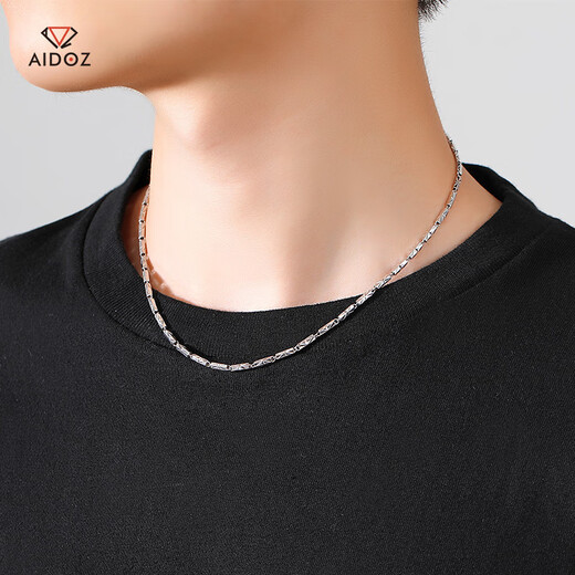 Aido Diamond pt950 platinum necklace men's fine platinum three-dimensional bamboo chain fashion plain chain deposit customization Specifications contact customer service