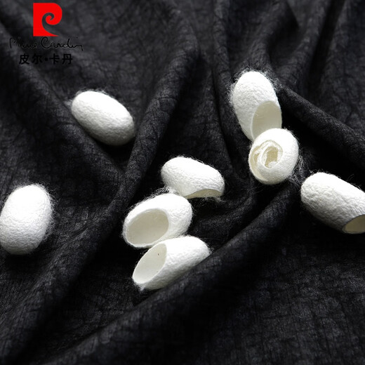 皮尔卡丹长袖衬衫男龟裂纹香云纱男装春夏商务休闲衬衣高端桑蚕丝上衣 卡其 XL 175