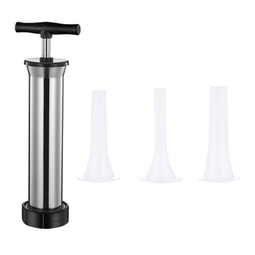 Wanjiazhen Stainless Steel Sausage Enema Manual Sausage Casing Enema Machine Artifact Sausage Tool Sausage Homemade Machine 304 Stainless Steel Sausage Filler + 3 Nozzles