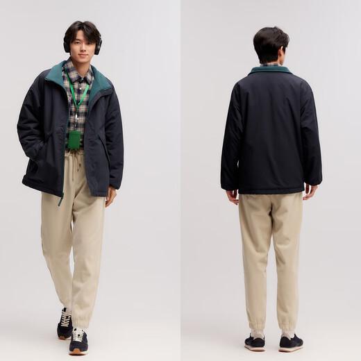 Semir jacket men's reversible waterproof, oil-proof and stain-proof winter anti-static polar fleece jacket 109724108107