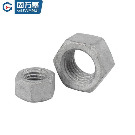 Guwanji GB6170 hot-dip galvanized nut hexagonal nut 8.8 grade high-strength hot-dip galvanized reamed screw cap accessories complete list blue zinc-8 M4 100 pieces
