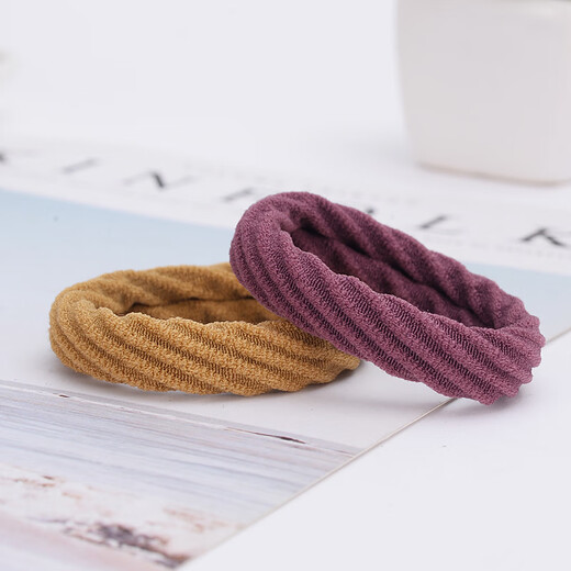 Highly elastic and durable seamless towel ring rubber band headband Korean version does not hurt hair hair rope women's simple hair tie hair accessories random pattern mixed color 10 pieces