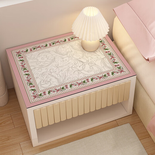 Jinko bedside table mat, light luxury and high-end feel, cover cloth protective mat, anti-scalding, waterproof, oil-proof table mat, dust-proof cover, tablecloth cover, Sui Feng 60*60cm (pack of 2 pieces)