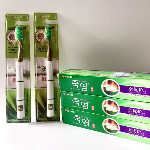 Bamboo salt LG toothbrush, toothpaste toothbrush, fine soft bristles, replacement head, single pack, male and female couple toothbrush, Yingliang slim toothbrush, 1 box, 2 pieces