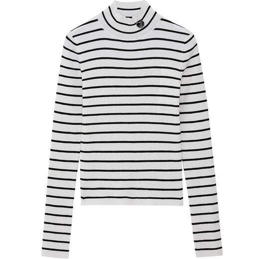 DZZIT plain pullover sweater with autumn and winter simple modern slim design for women black XS