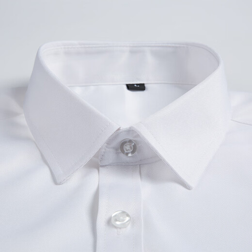 ROMON solid color business professional formal wear men's white shirt work jacket long-sleeved shirt men CS108 white 3XL