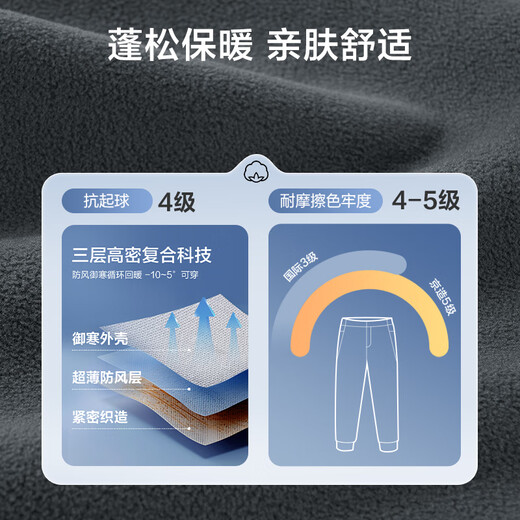 Made in Tokyo, windproof polar fleece casual pants and fleece pants, autumn and winter men's casual sports, dark rock gray XL