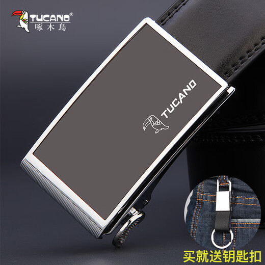 Woodpecker (TUCANO) new model automatic buckle belt men's leather belt business casual cowhide trouser belt inner wear style 1