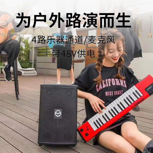 Music Knight T3 outdoor musical instrument speaker live performance road show saxophone electric blowpipe guitar playing karaoke Bluetooth speaker T3 black + 2T karaoke machine + audio bag + stand