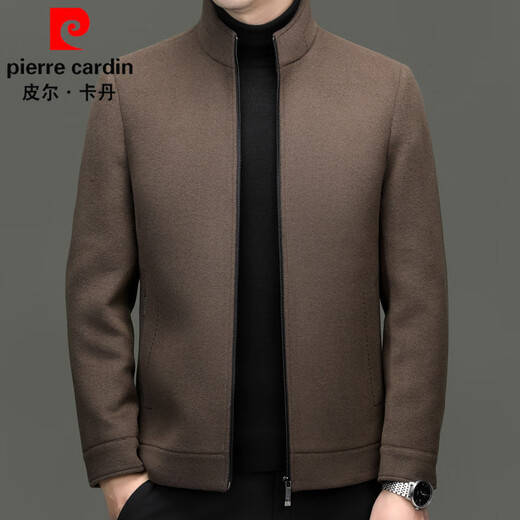 Pierre Cardin woolen coat men's detachable down liner wool coat short winter warm stand-up collar business executive jacket