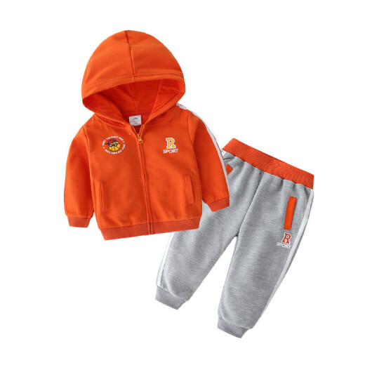 Shell element baby hooded suit spring new style boys and children's clothing children's cartoon jacket sweatpants tz4215 red 100cm