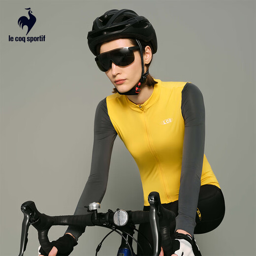 Le coq sportif Cycling French Rooster Autumn and Winter Women's Fashionable Sports Long-Sleeved Cycling Jersey Goose Yellow L