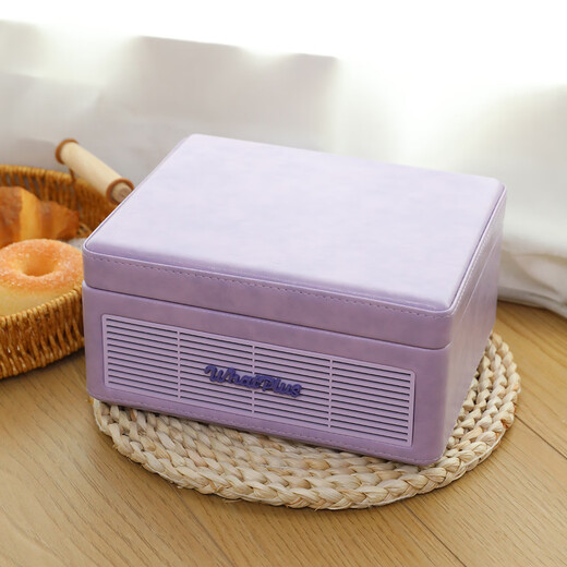 Ask Plus WHATPLUS C300 all-in-one CD player audiophile album player retro CD player record player shape Bluetooth speaker Bluetooth cd player birthday gift C300 Taro Purple 2nd generation + genuine CD