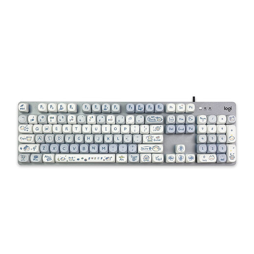 罗技（Logitech）K845机械键盘 游戏键盘 办公键盘有线全尺寸办公家用背光电竞吃鸡键盘 K845-青轴-悠然小狗