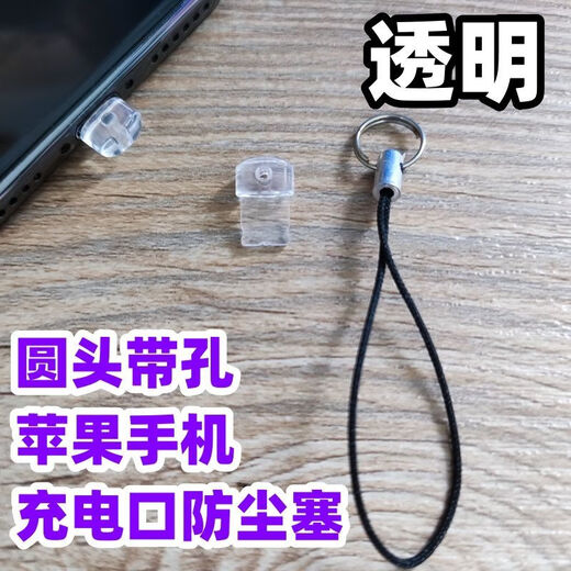 Ye Yu is suitable for mobile phone charging port dust plug, Apple Type-C data port soft rubber plug, protective cover, silicone dust cover, black Type-C port round head rope, 10 pieces