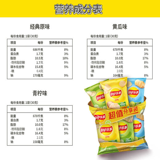 Lay's Potato Chips (Original + Cucumber + Lime) 70g*3 packs Combo Pack Snack Gift Pack Snack Food